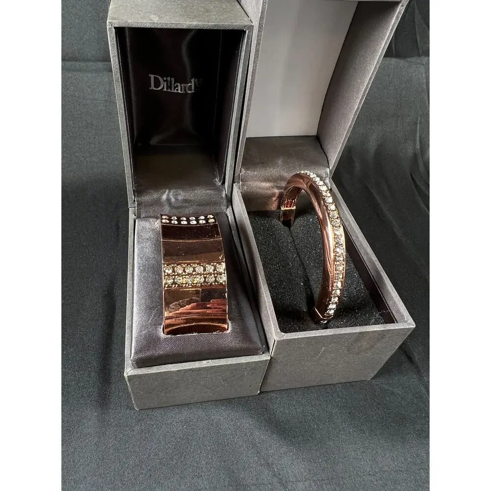 2X DILLARD'S womens jewelry bracelet fashion bronze tone